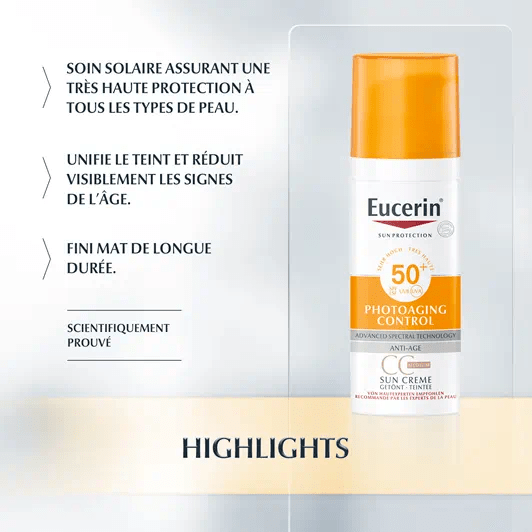 EUCERIN SUN PROTECTION ANTI-AGE GEL CREME TEINTEE MEDIUM SPF50+
