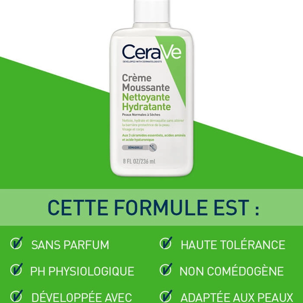 CERAVE CREME MOUSSANTE NETTOYANTE HYDRATANTE 236ML