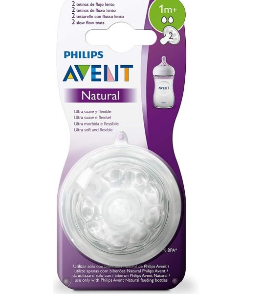 AVENT 2 TETINES NATURAL 1M+