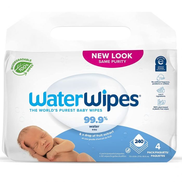 WATERWIPES LINGETTES BEBE 4*60U