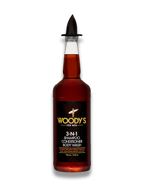 WOODY'S 3EN1 SHAMPOOING CONDITIONER BODY WASH 946ML