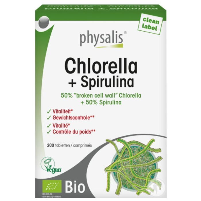 PHYSALIS CHLORELLA+SPIRULINA 200 COMPRIMES