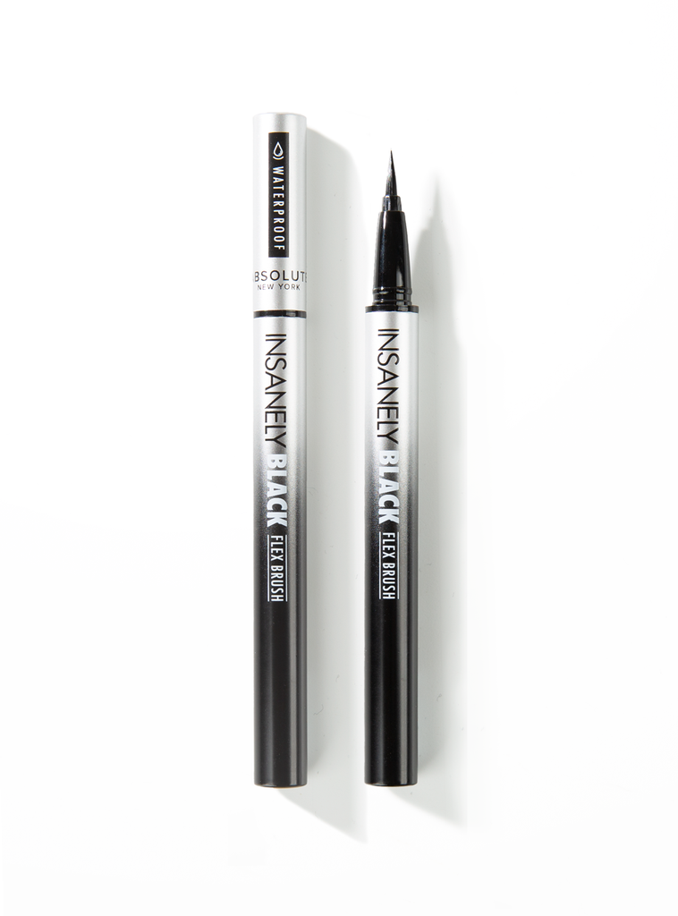 ABSOLUTE NY INSANELY BLACK WATERPROOF EYELINER - FLEX BRUSH MELL02