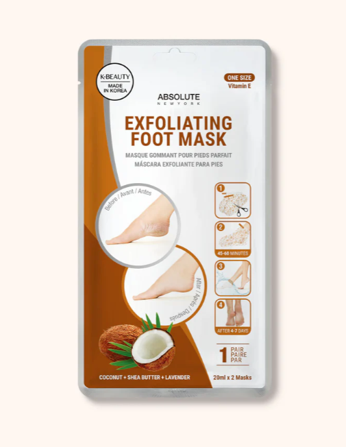 ABSOLUTE NY EXFOLIATING FOOT MASK - COCONUT A614