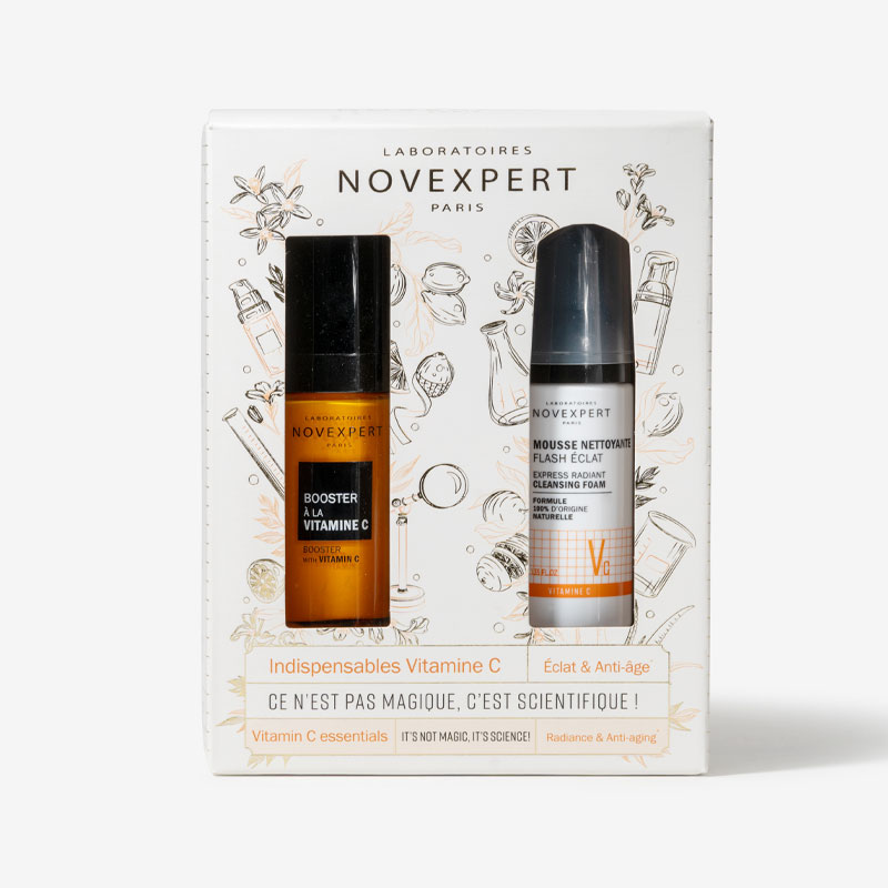 NOVEXPERT COFFRET BOOSTER VITAMINE C + MOUSSE FLASH ECLAT