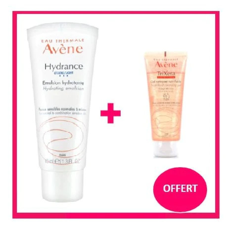 AVENE HYDRANCE LEGERE EMULSION HYDRATANTE 40ML + TRIXERA GEL NETTOYANT NUTRI-FLUIDE 100ML OFFERT