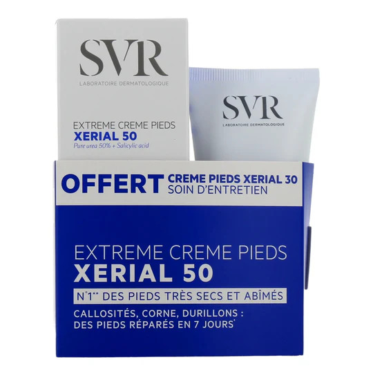 SVR PACK XERIAL 50 EXTREME CREME PIEDS 50ML + XERIAL 30 CREME PIEDS 50 ML OFFERT