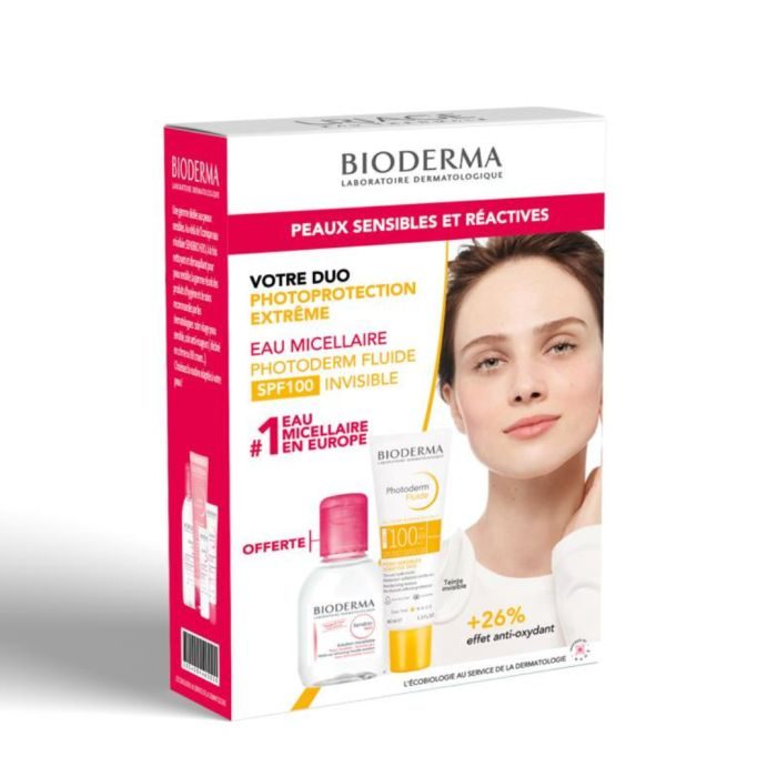 BIODERMA PACK PHOTODERM FLUIDE SPF100 INVISIBLE 40ML + SENSIBIO H2O 100ML OFFERT