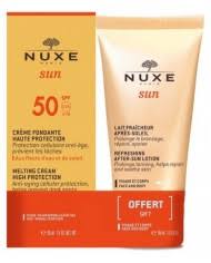 NUXE SUN PACK CREME SOLAIRE FONDANTE SPF50 50ML + LAIT FRAICHEUR APRES SOLEIL 50ML OFFERT