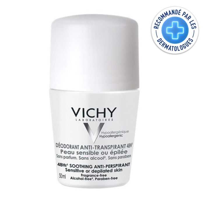 VICHY DEODORANT ANTI-TRANSPIRANT 48H PEAU SENSIBLE OU EPILEE ROLL-ON 50ML