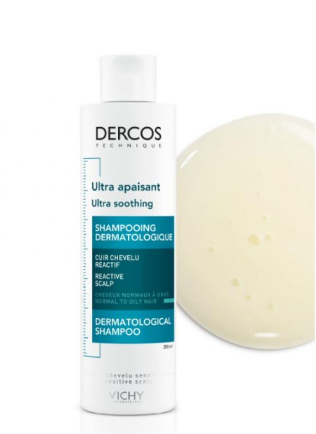 VICHY DERCOS ULTRA APAISANT SHAMPOOING DERMATOLOGIQUE CHEVEUX NORMAUX A GRAS 200ML