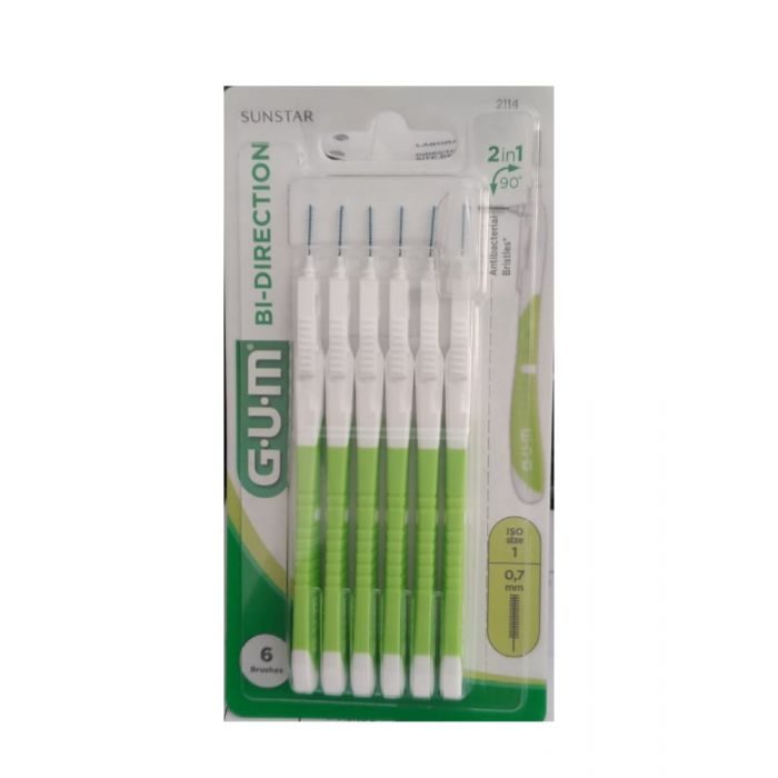 GUM MANCHE 2114 PAR 6 UNITES AVEC BROSSETTE ULTRA MICRO-FINE (0.7MM)