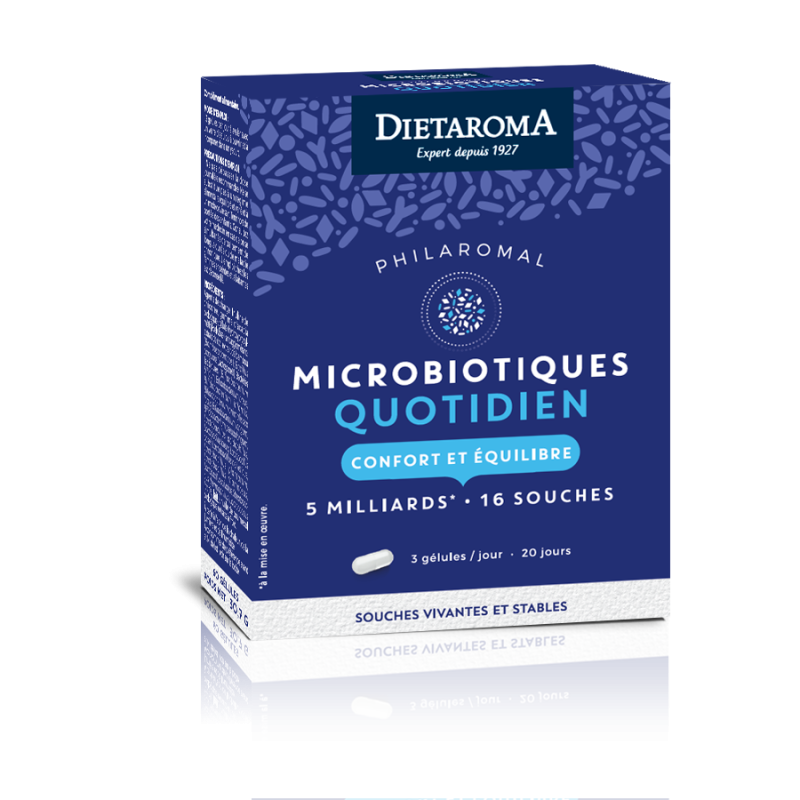 DIETAROMA PHILAROMAL PROBIOTIQUES QUOTIDIEN - CONFORT &amp; EQUILIBRE - 60 GELULES