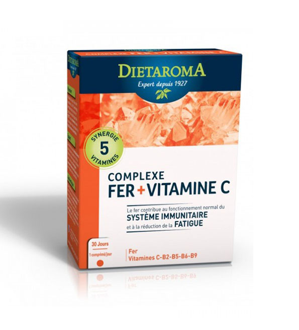 DIETAROMA COMPLEXE FER + VITAMINE C - 30 COMPRIMES