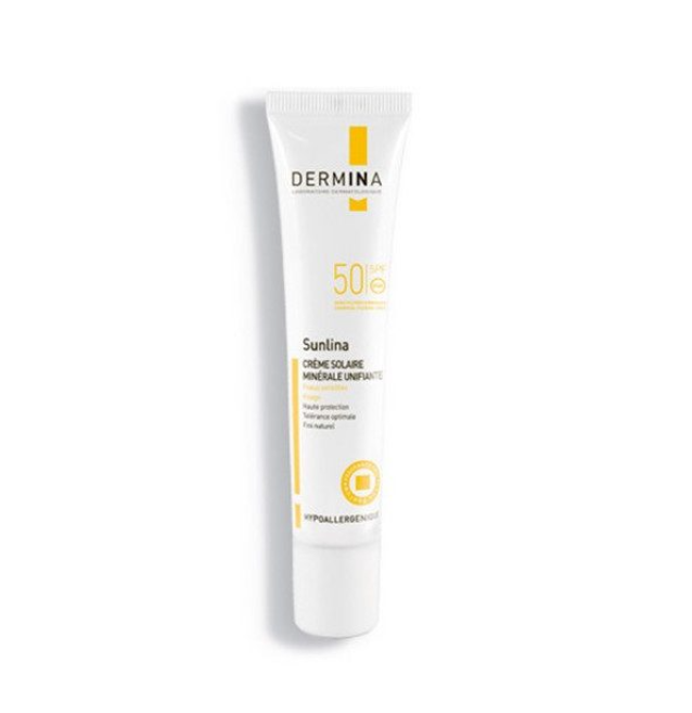 DERMINA SUNLINA CREME SOLAIRE MINERALE UNIFIANTE SPF50 TEINTEE NUDE 50ML