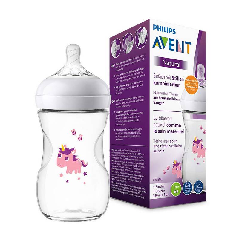 AVENT BIBERON NATURAL 2.0 9OZ UNICORN