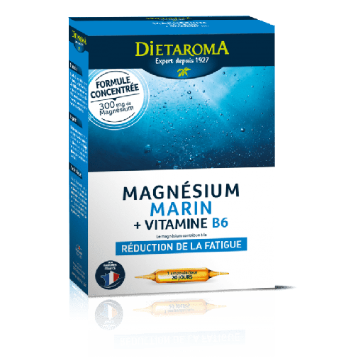 DIETAROMA MAGNESIUM MARIN + VITAMINE B6 - REDUCTION DE LA FATIGUE - 20 AMPOULES