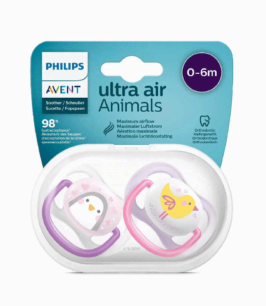 AVENT SUCETTES ULTRA AIR 0-6 GIRL PENG-BIRD