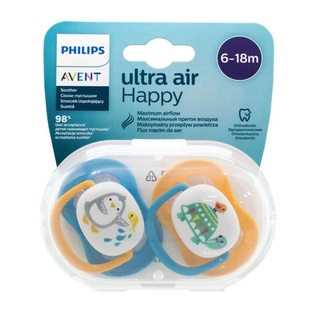 AVENT SUCETTES ULTRA AIR HAPPY 6-18M GARCON PENGUIN-TORTUE 2U