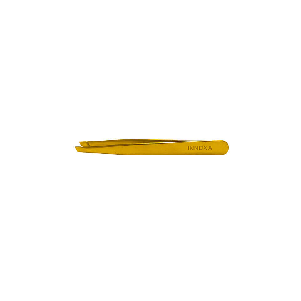 INNOXA PINCE A EPILER 9.6CM MORTS BIAIS INOX DORE 9416