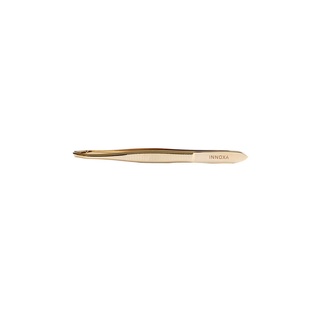 INNOXA PINCE A EPILER 8.9CM MORS CRABE BIAIS INOX DORE 9393