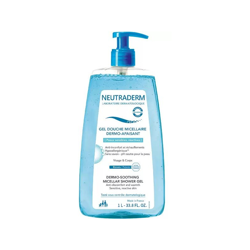 NEUTRADERM GEL DOUCHE MICELLAIRE POMPE 1L