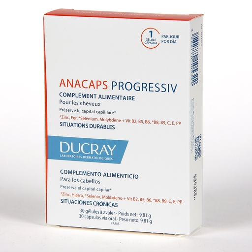 DUCRAY ANACAPS PROGRESSIV CHEVEUX - 30 GELULES