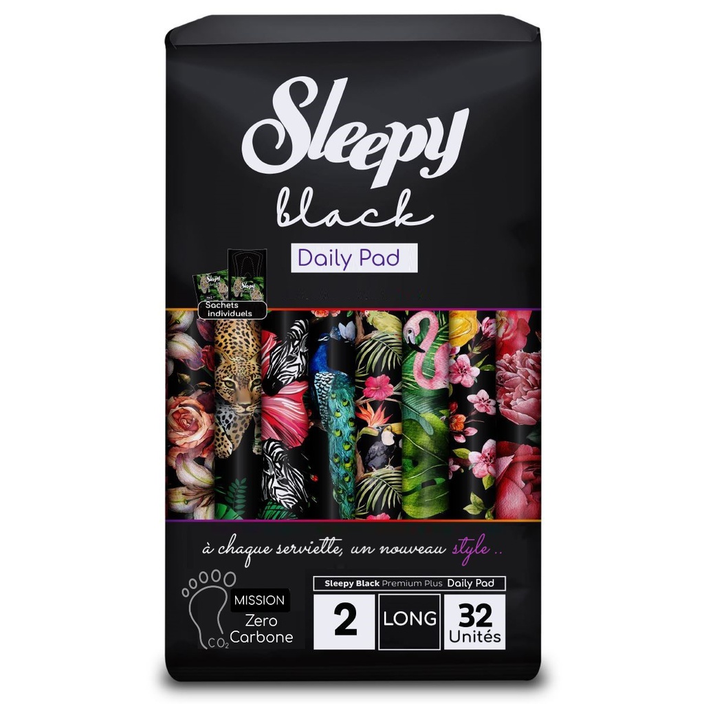 SLEEPY PROTEGE SLIPS BLACK SUPER LONG 32 PCS