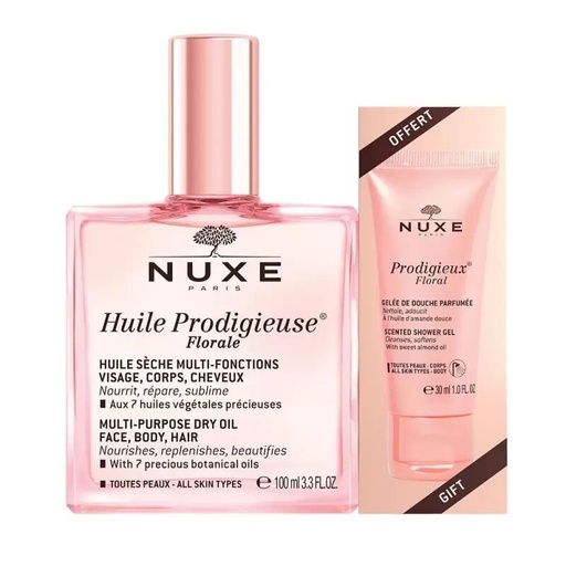 NUXE PACK HUILE PRODIGIEUSE FLORALE 100ML+GELEE DOUCHE 30ML OFFERT