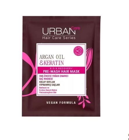 [8680690705472] URBAN CARE ARGAN OIL & KERATIN PRE-WASH HAIR MASK 50ML