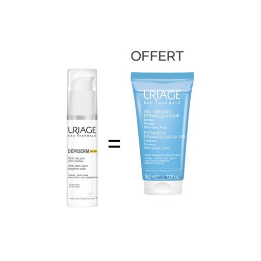 URIAGE PACK DEPIDERM SOIN DE JOUR SPF50+ 50ML + GEL SURGRAS 50ML OFFERT