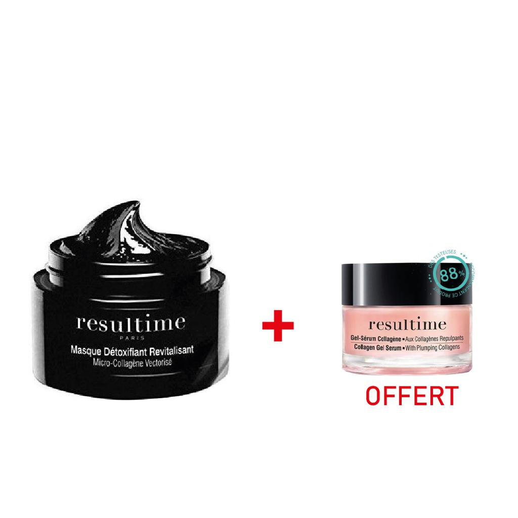 RESULTIME ANTI-AGE MASQUE DETOXIFIANT REVITALISANT 50ML + COLLAGEN SERUM15 ML OFFERT