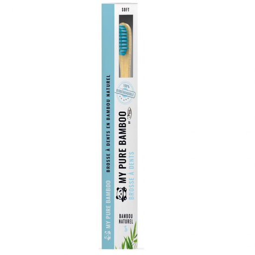 DENTI SMILE BROSSE A DENTS BAMBOU MEDIUM BLEU