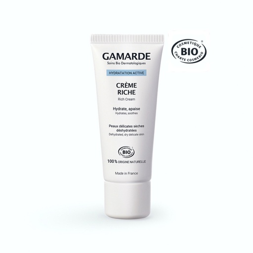 GAMARDE HYDRATATION ACTIVE CREME RICHE BIO 40ML