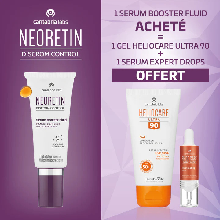 CANTABRIA LABS PACK NEORETIN DISCROM CONTROL SERUM 30ML + HELIOCARE ULTRA GEL SPF90 50ML + ENDOCARE EXPERT DROPS ILLUMINATING SERUM 10ML OFFERTS