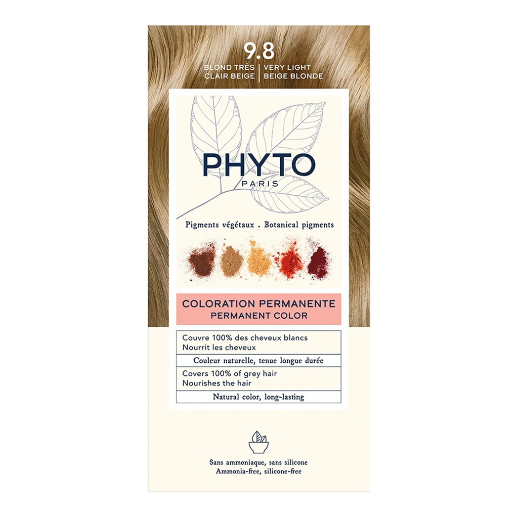 [PH1001191AA] PHYTO COLOR KIT COLORATION N°9.8 BLOND TRES CLAIR BEIGE 