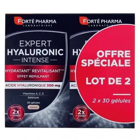 FORTE PHARMA EXPERT PACK HYALURONIC INTENSE 2*30 GELULES + COLLAGENE INTENSE 14 STICKS OFFERT