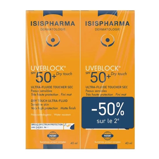 ISISPHARMA UVEBLOCK PACK ULTRA FLUIDE TOUCHER SEC SPF50+INVISIBLE