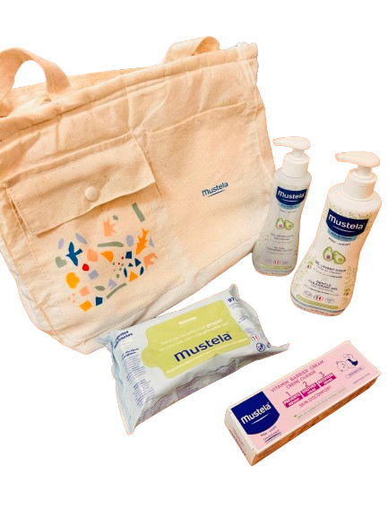 MUSTELA SAC PREMIUM GEL LAVANT 500ML+ CREME CHANGE 100ML + LINGETTE PN + EAU NETTOYANTE 300ML