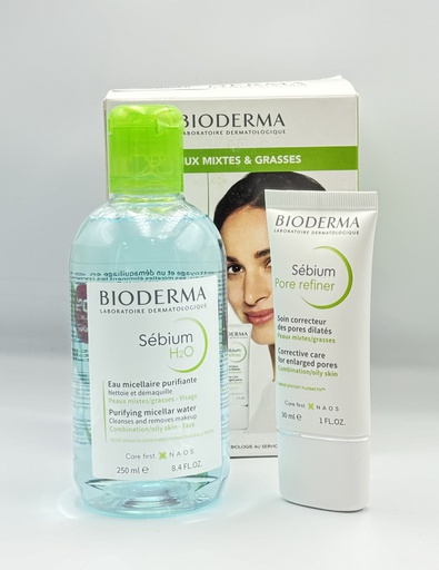 BIODERMA PACK SEBIUM PORE FEFINER 30ML + SEBIUM H2O 250 ML A -50%