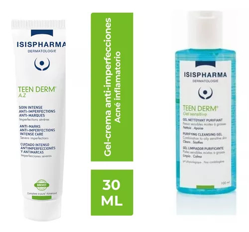 ISISPHARMA PACK TEEN DERM A.Z 30ML + GEL SENSITIVE 100ML
