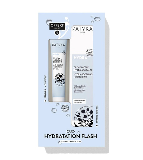 PATYKA HYDRA COFFRET CREME LACTEE 40ML +GEL YEUX HYDRATANT DEFATIGANT 15ML OFFERT