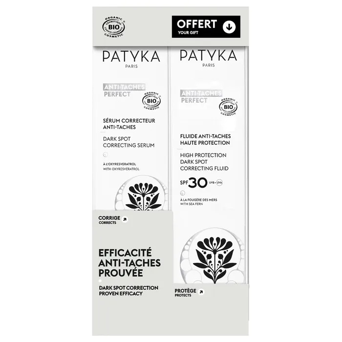 PATYKA PERFECT COFFRET SERUM CORRECTEUR ANTI TACHES 30ML + FLUIDE ANTI TACHES SPF30 50ML OFFERT