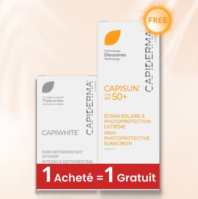 CAPIDERMA PACK CAPIWHITE HQ SOIN DEPIGMENTANT INTENSIF 30ML + CAPISUN INVISIBLE SPF50+ 50ML OFFERT