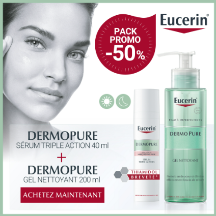 EUCERIN DERMOPURE PACK SERUM 40ML + GEL NETTOYANT 200ML