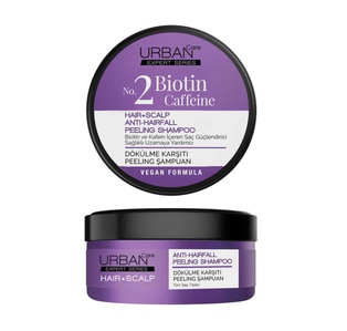 URBAN CARE EXPERT BIOTIN ET CAFFEINE N°2  HAIR+SCALP ANTI-HAIRFALL SALT PEELING SHAMPOO 200ML  