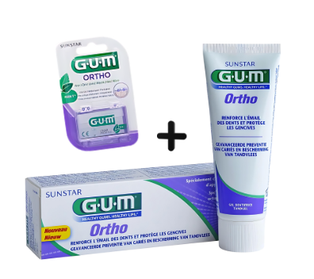 GUM PACK DENTIFRICE ORTHO 75ML + CIRE DE PROTECTION 