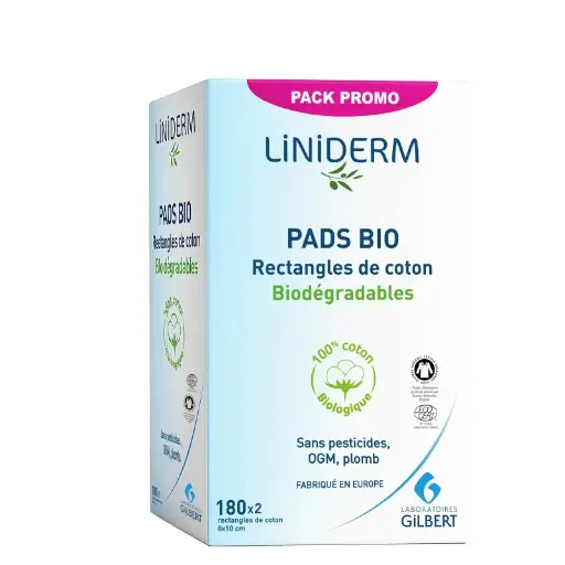 [2000015587690] GILBERT LINIDERM PADS COTON BIO 2*180U