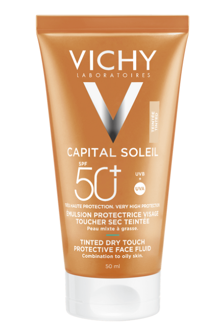 [3337871325787] VICHY CAPITAL SOLEIL EMULSION TOUCHER SEC TEINTEE SPF50 50ML