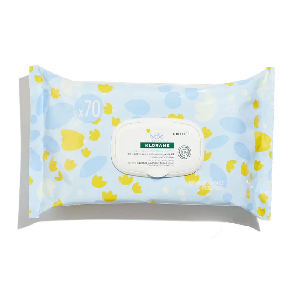 [00150008] KLORANE BEBE LINGETTES NETTOYANTE DOUCEUR 70U